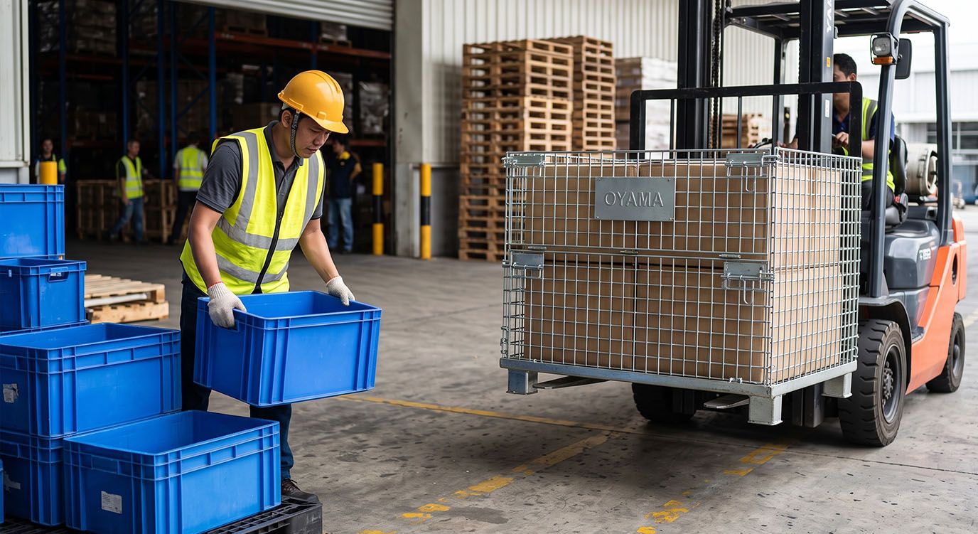 artikel Pallet Mesh vs Crate Plastik Industri Pilih Salah Satu atau Pakai Bersama 1.jpg